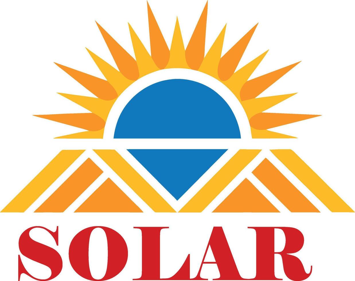 Solar Panel with sun icon flat style vector