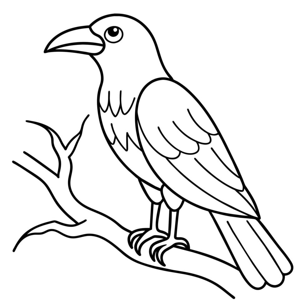 Bird Coloring book page hand draw illustration vector