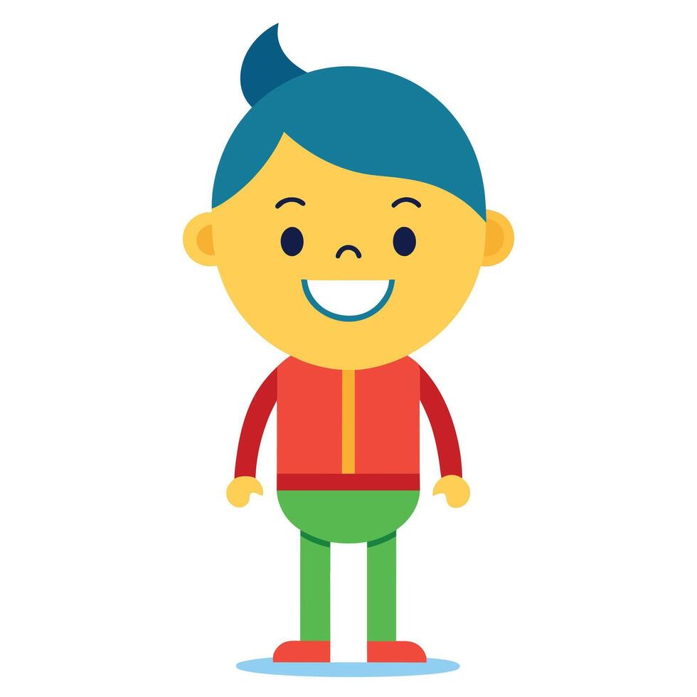 A minimalist Carton Character with smile flat style illustration vector