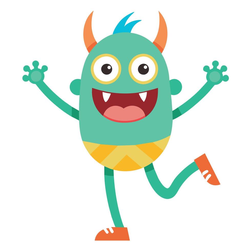 A minimalist Carton Character with smile flat style illustration vector