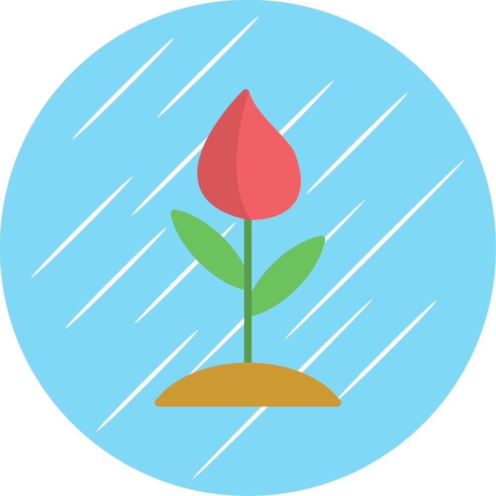 Flower Bud Flat Circle Icon Design vector