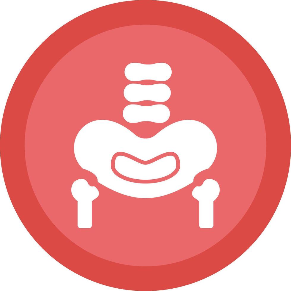 Pelvic Bone Line Shadow Circle Icon Design vector