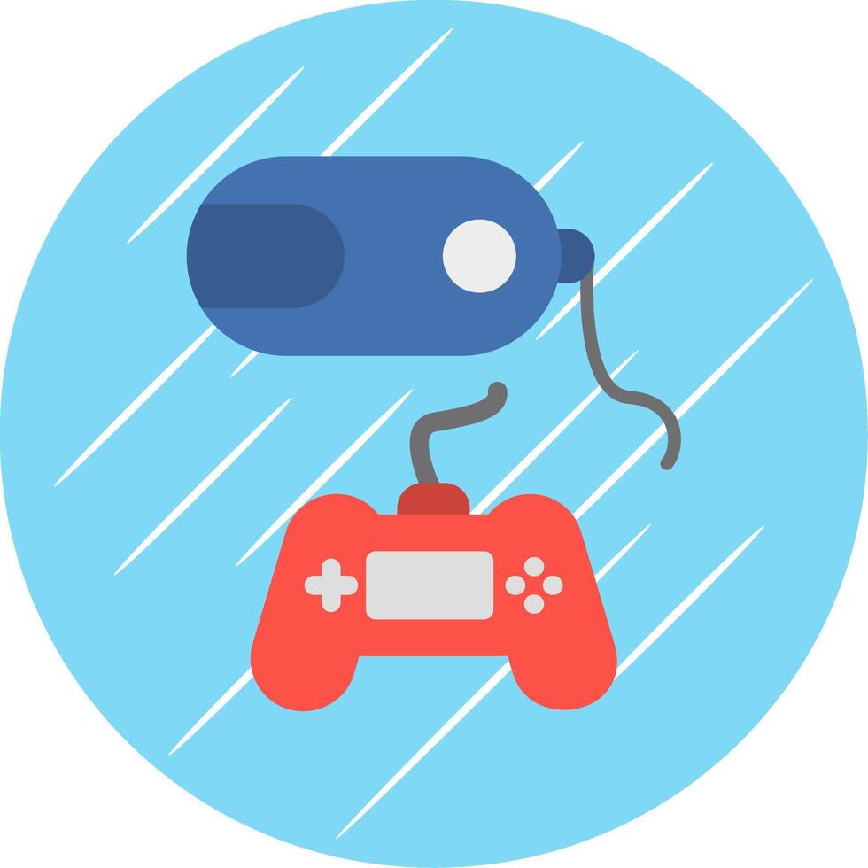 Vr Game Flat Circle Icon Design vector