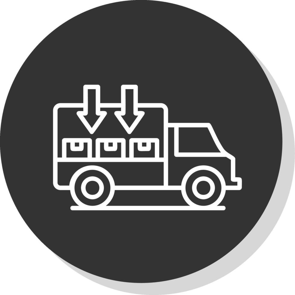 Courier And Outsourcing Line Shadow Circle Icon Design vector