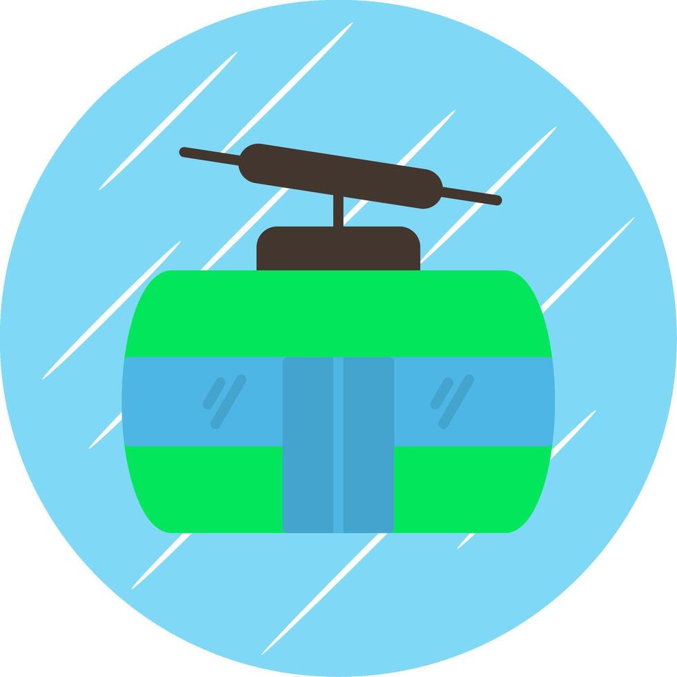 Cableway Flat Circle Icon Design vector