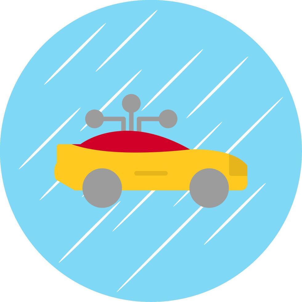 Smart Car Flat Circle Icon Design vector