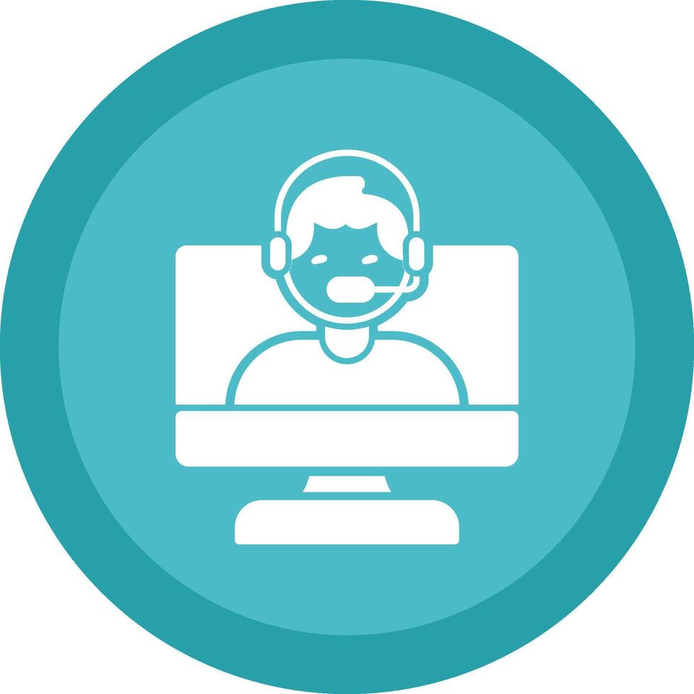 OnLine Circle Multi Circle Consultant Line Shadow Circle Icon Design vector