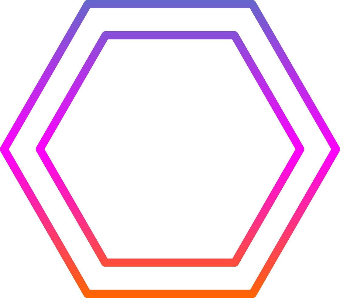 Hexagon Line Gradient Icon Design vector