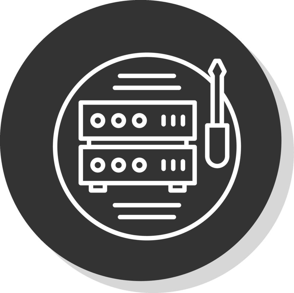 Tech Support Line Shadow Circle Icon Design vector
