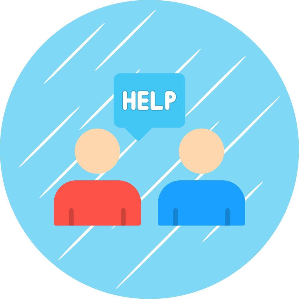 Ask For Help Flat Circle Icon Design vector