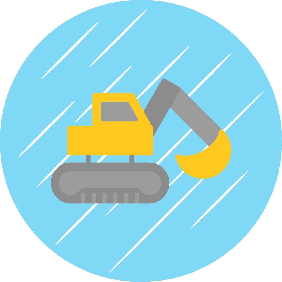 Digger Flat Circle Icon Design vector