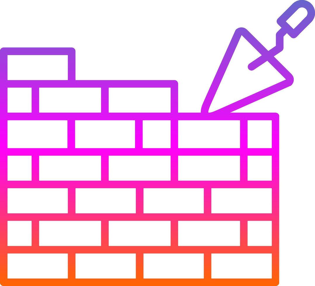Brickwall Line Gradient Icon Design vector