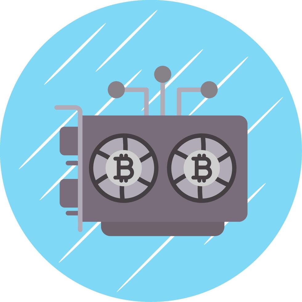 Mining Rig Flat Circle Icon Design vector