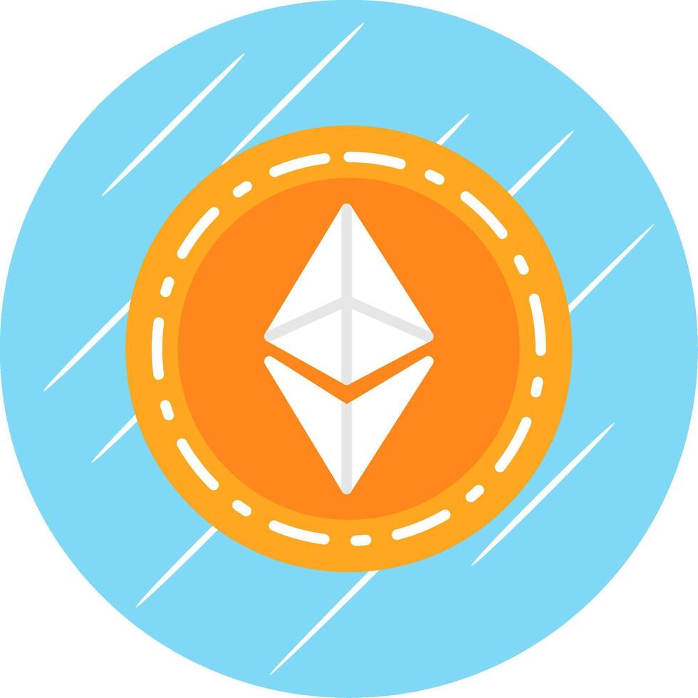 Ethereum Coin Flat Circle Icon Design vector