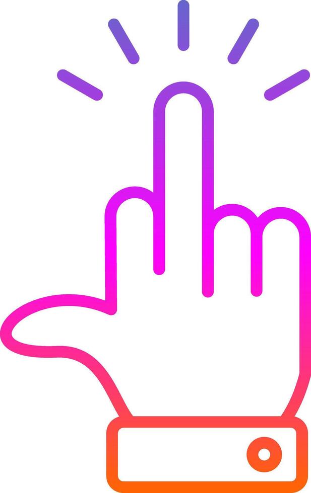 Middle Finger Line Gradient Icon Design vector