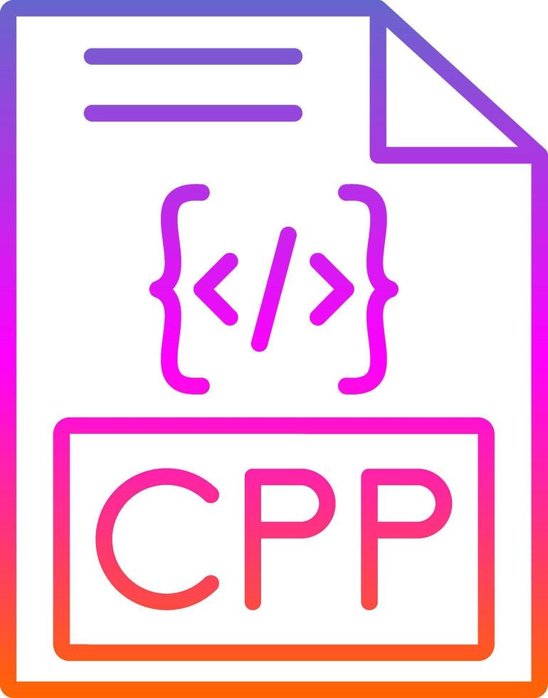 Cpp Line Gradient Icon Design vector