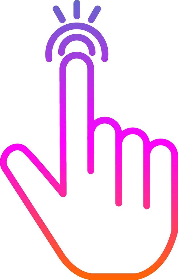 Tap Line Gradient Icon Design vector