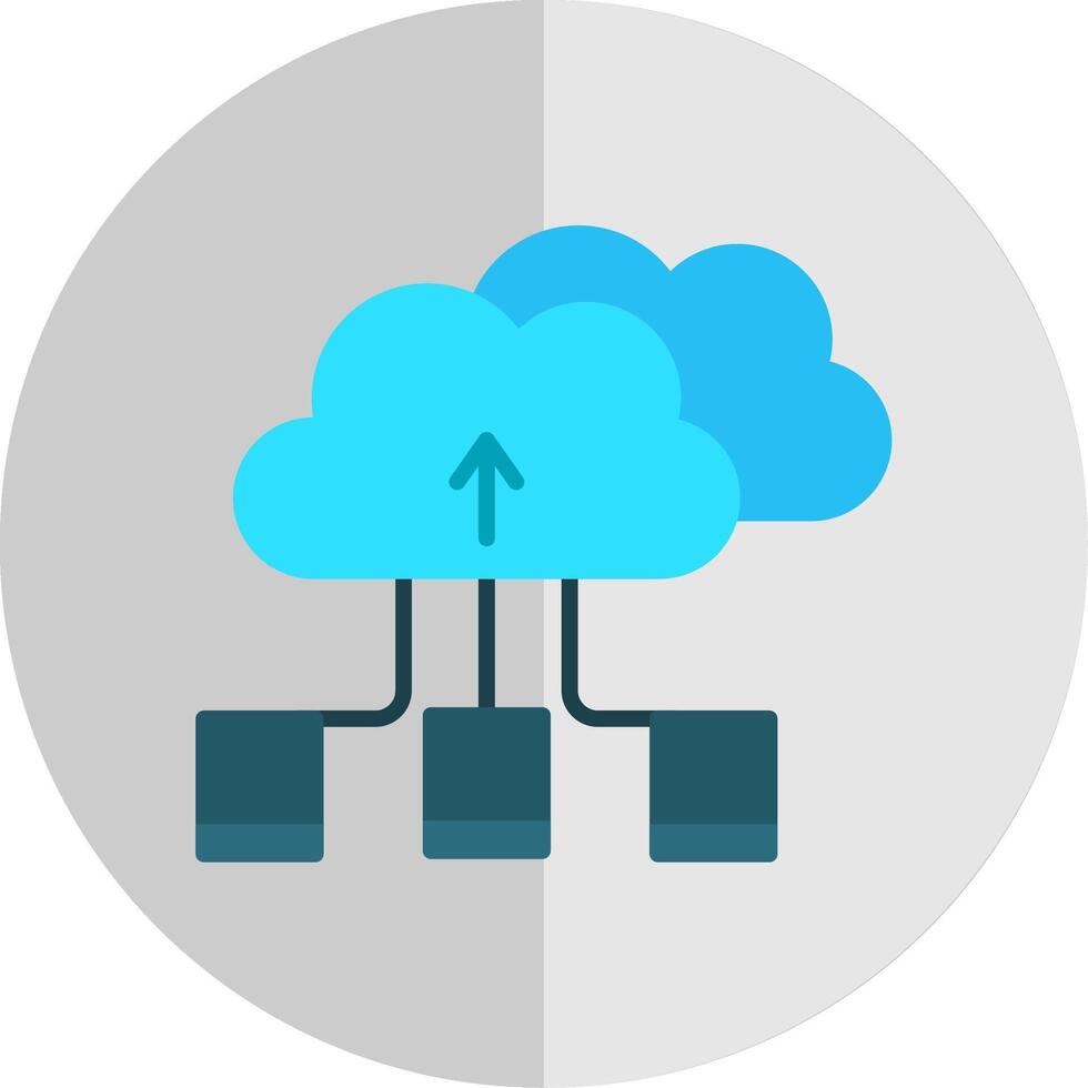 Cloud Storage Flat Scale Icon Design vector