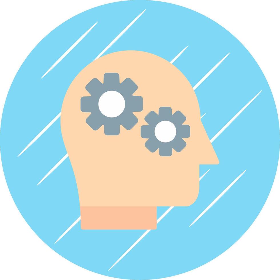 System Thinking Flat Circle Icon Design vector