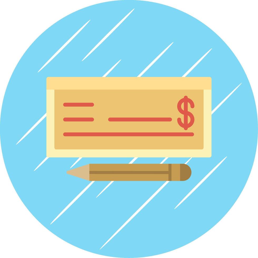 Money Check Flat Circle Icon Design vector