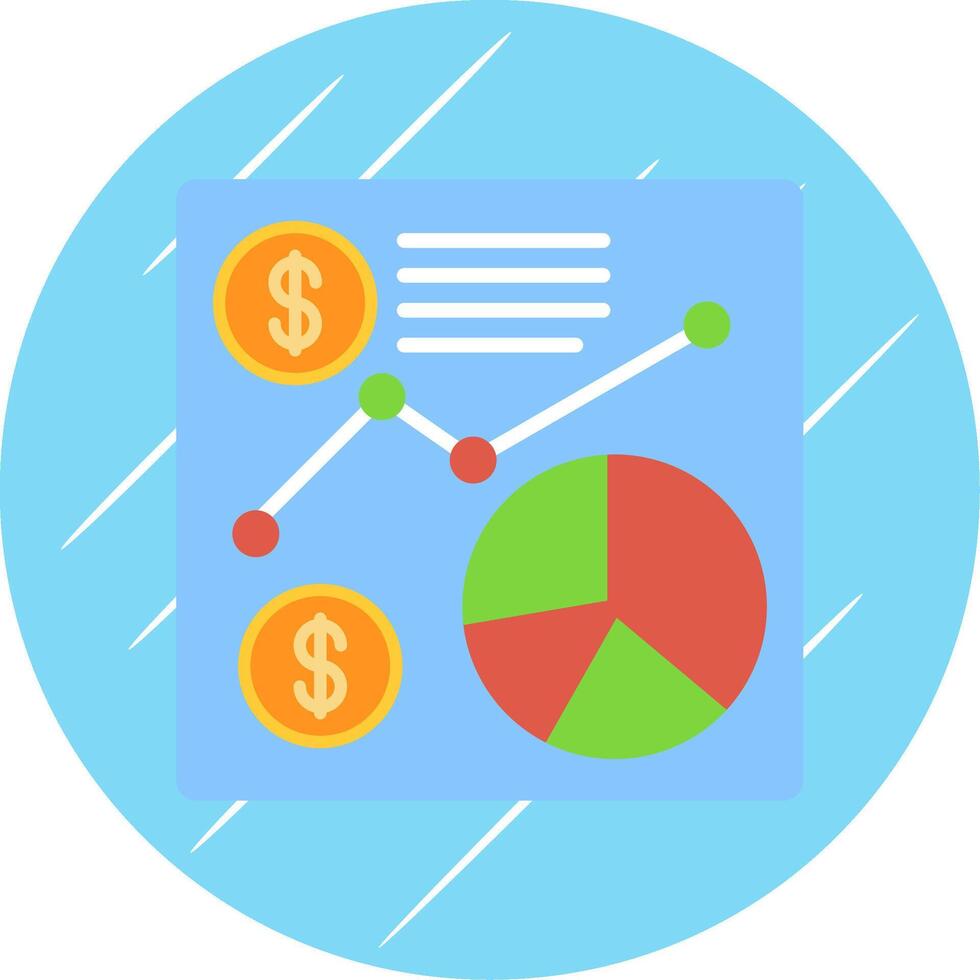 Financial Data Flat Circle Icon Design vector