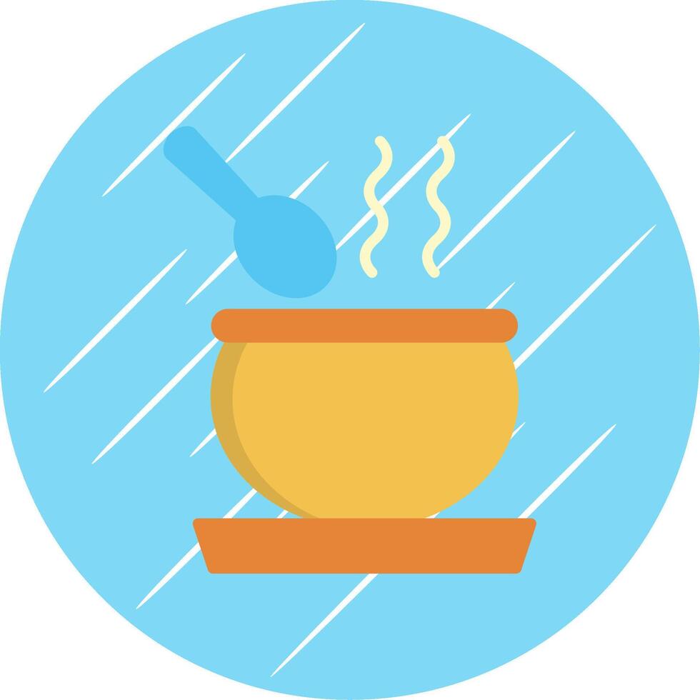 Soup Flat Circle Icon Design vector