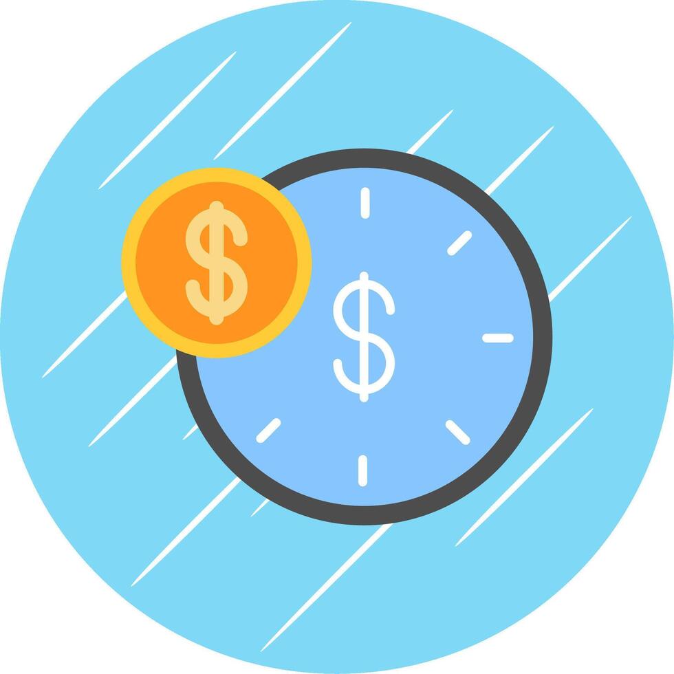 Time Is Money Flat Circle Icon Design vector