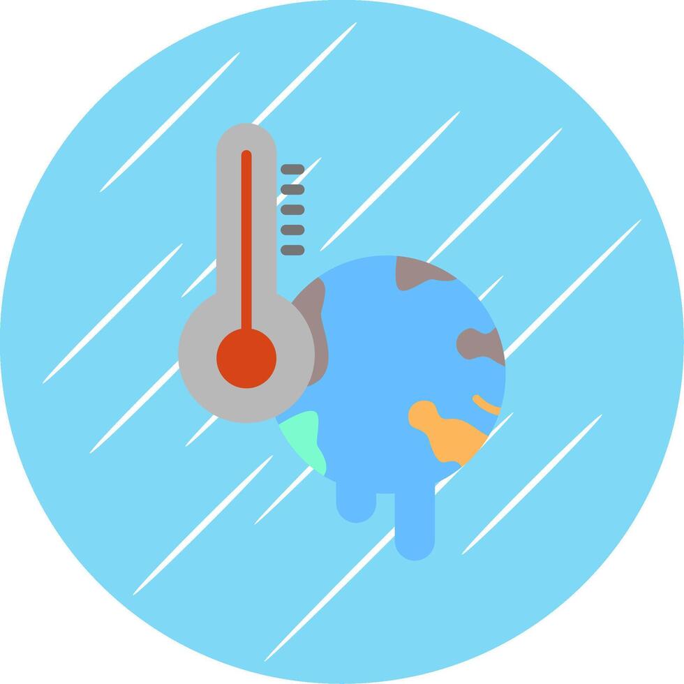 Global Warming Flat Circle Icon Design vector