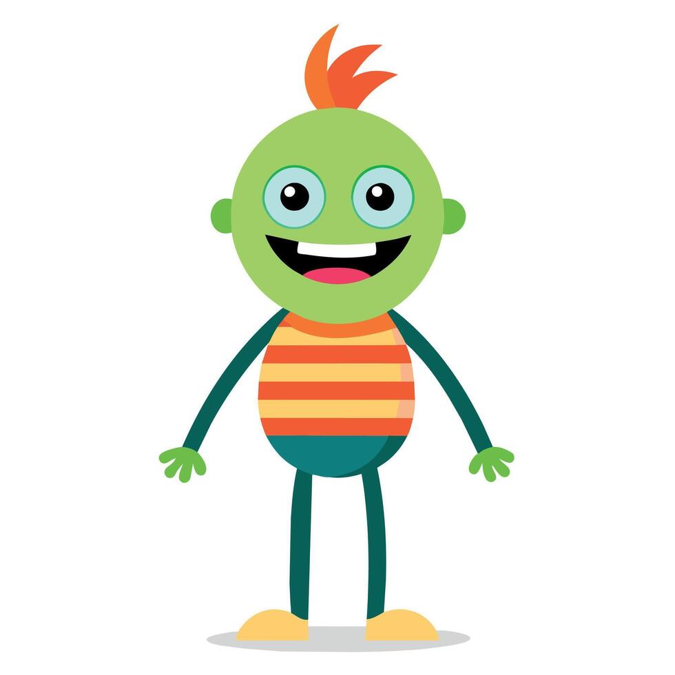 A minimalist Carton Character with smile flat style illustration vector