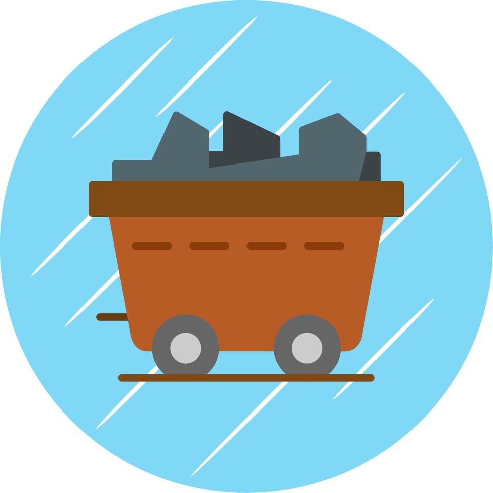 Coal Flat Circle Icon Design vector
