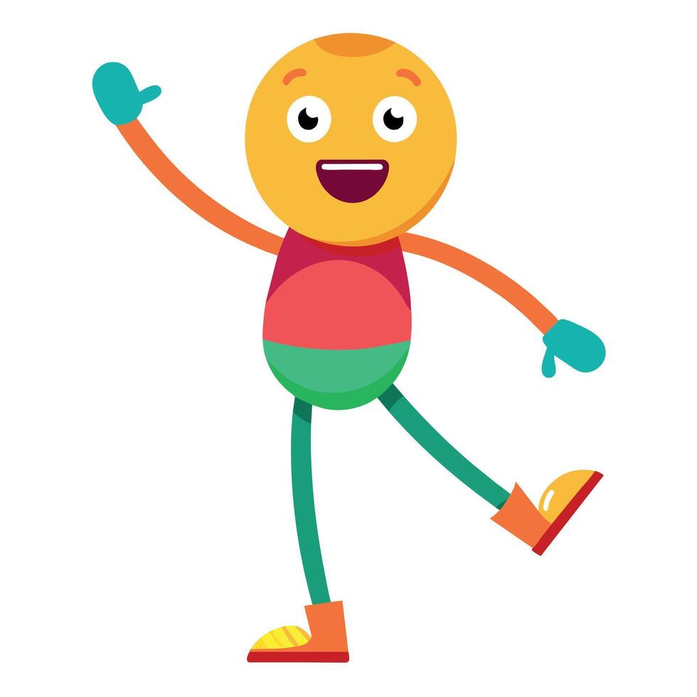 A minimalist Carton Character with smile flat style illustration vector