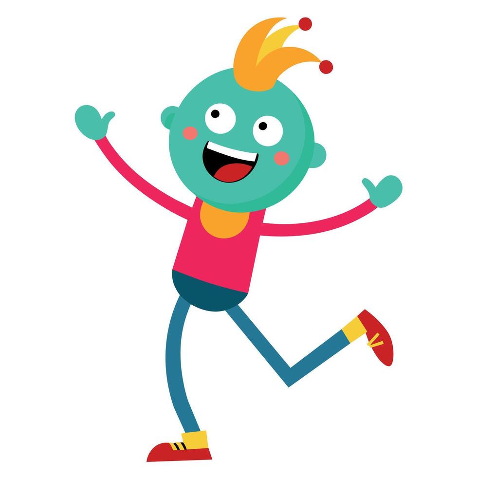A minimalist Carton Character with smile flat style illustration vector