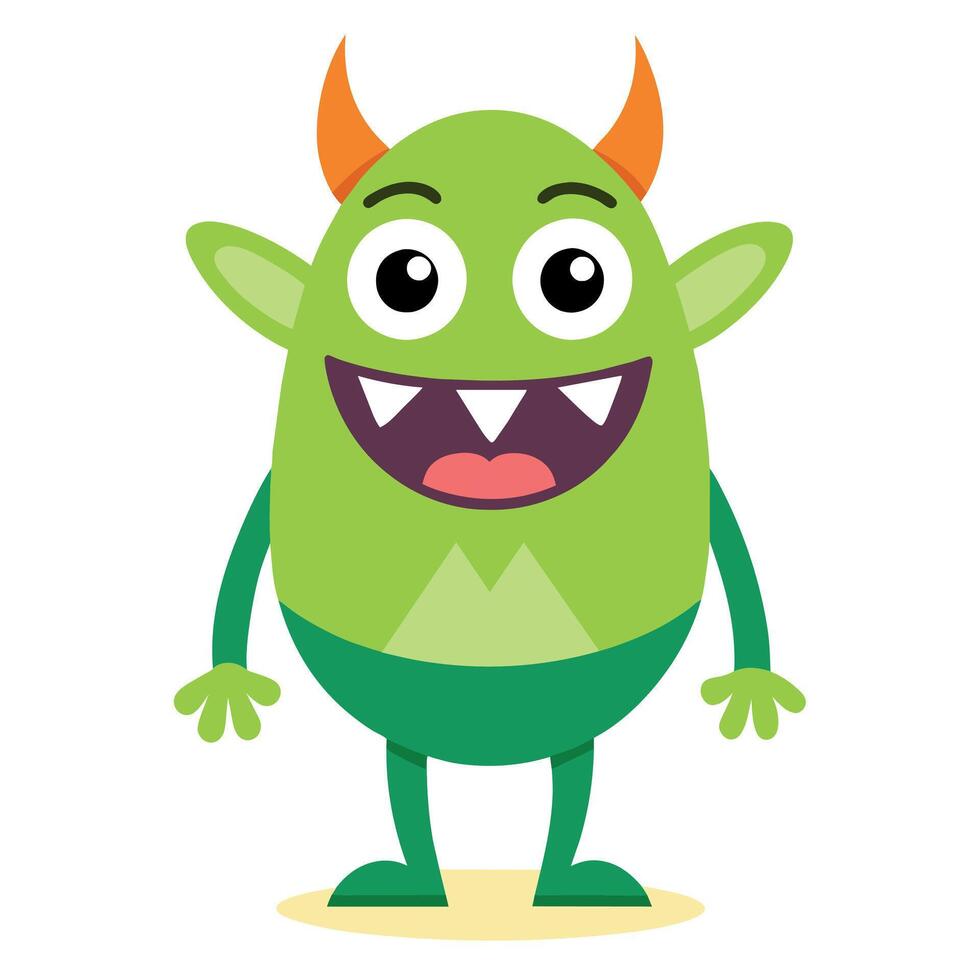 A minimalist Carton Character with smile flat style illustration vector