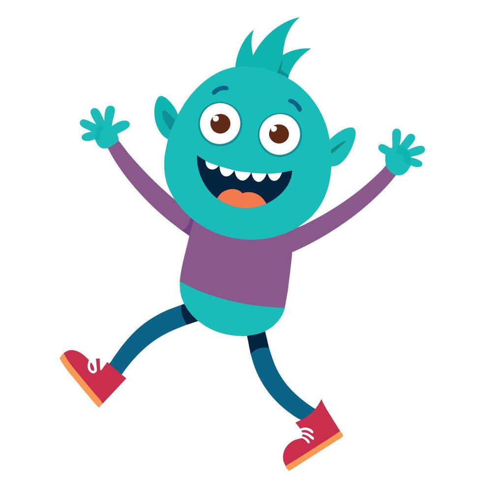 A minimalist Carton Character with smile flat style illustration vector