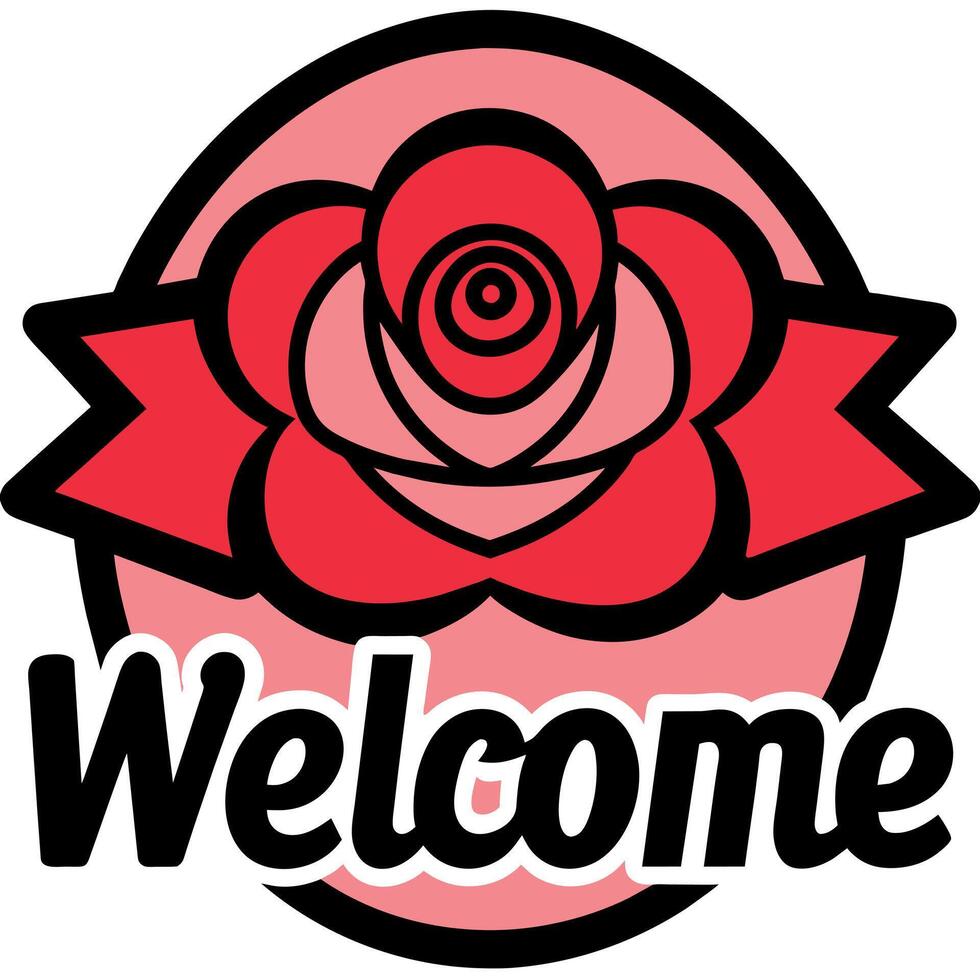 Welcome Text Flat Style Illustration vector