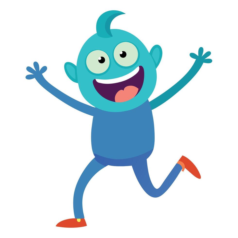 A minimalist Carton Character with smile flat style illustration vector