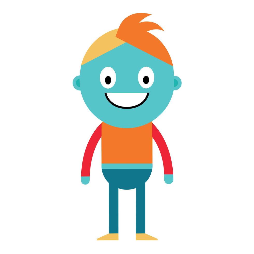 A minimalist Carton Character with smile flat style illustration vector