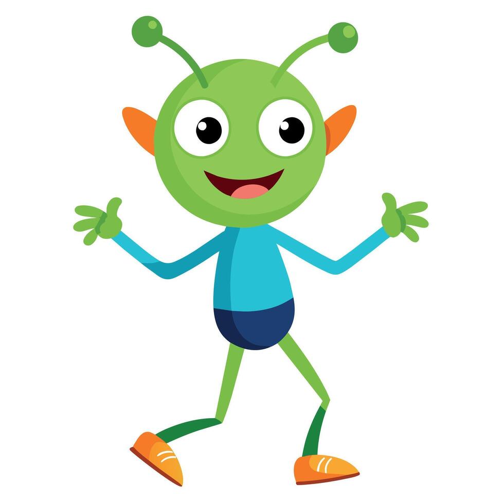 A minimalist Carton Character with smile flat style illustration vector