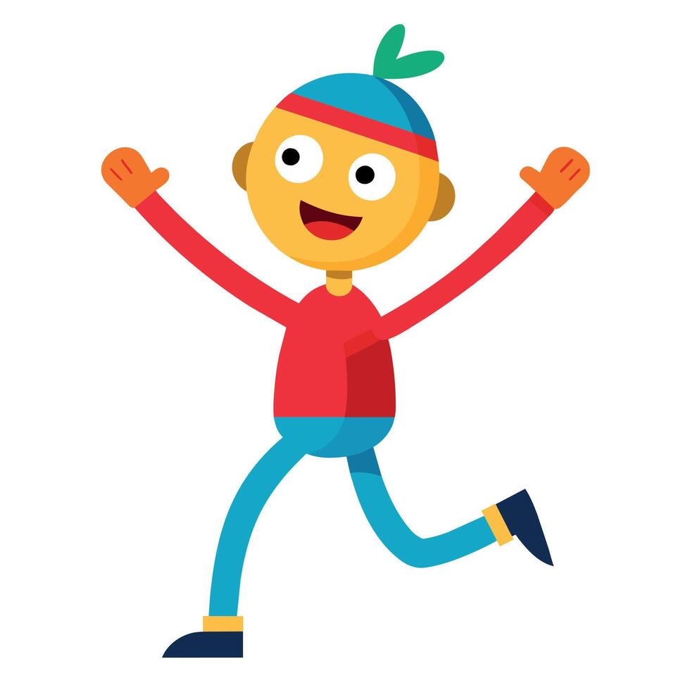 A minimalist Carton Character with smile flat style illustration vector