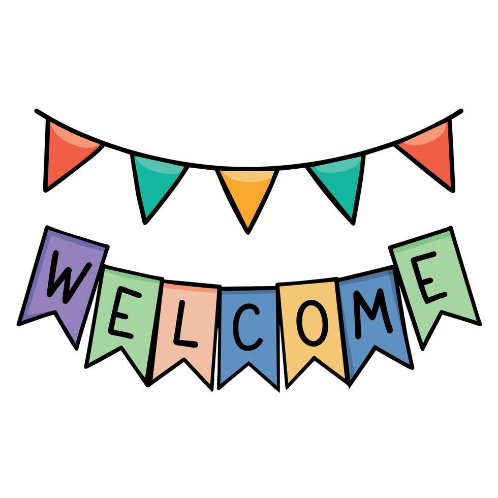 Welcome Text Flat Style Illustration vector
