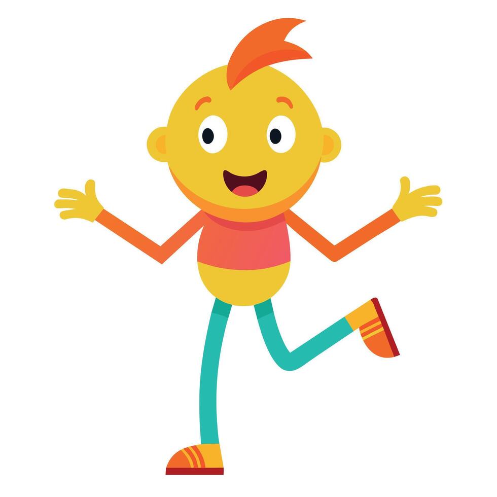 A minimalist Carton Character with smile flat style illustration vector