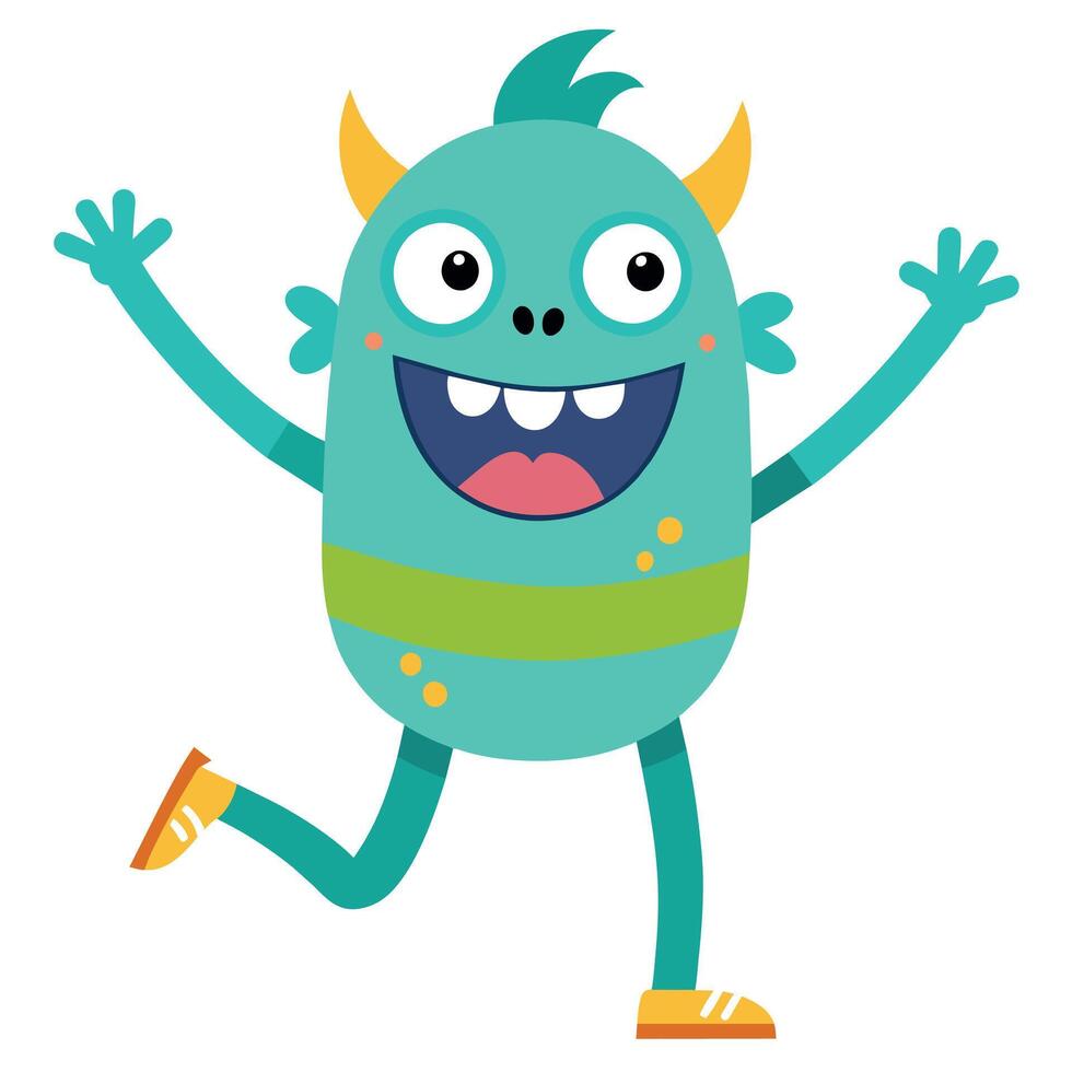 A minimalist Carton Character with smile flat style illustration vector