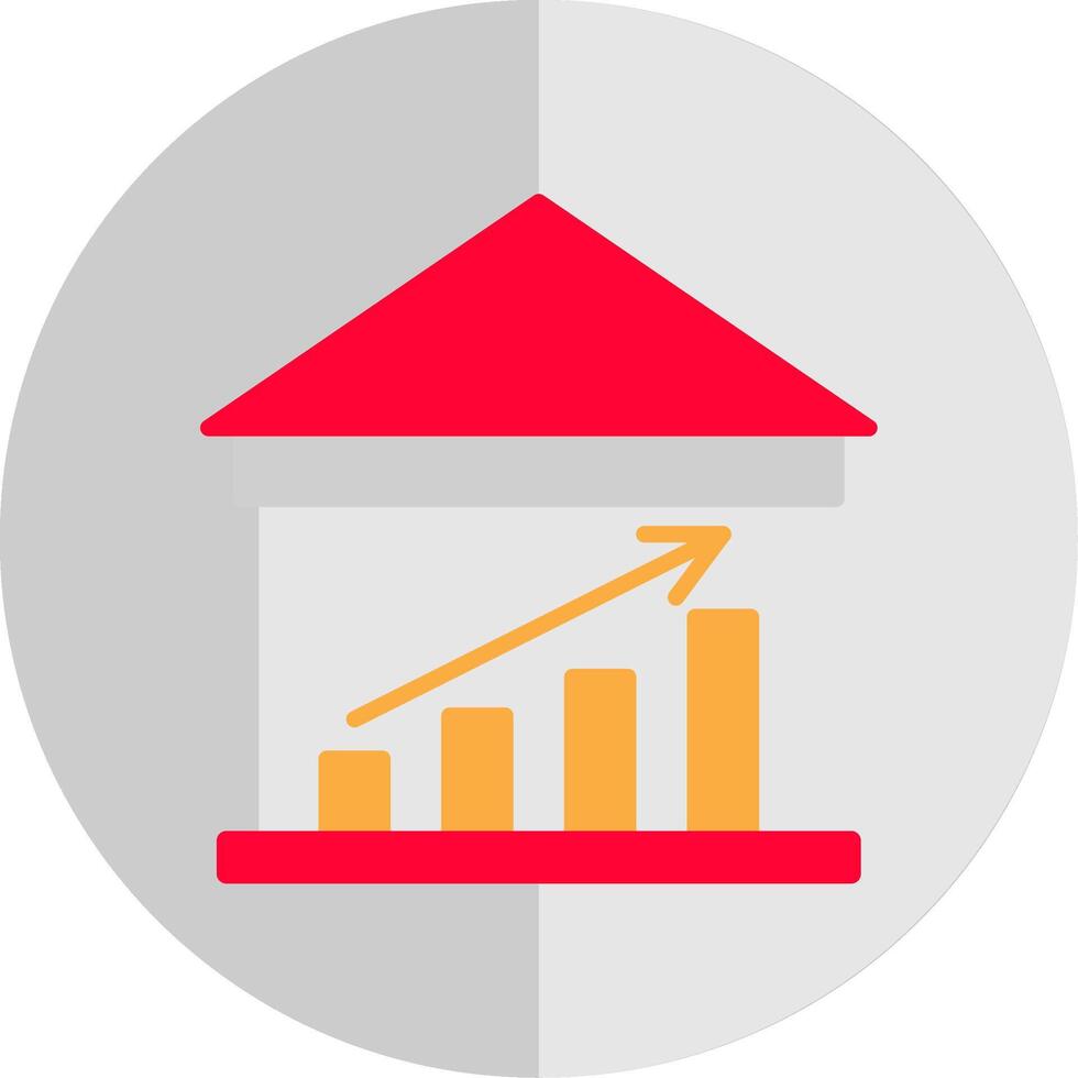 House Value Up Flat Scale Icon Design vector