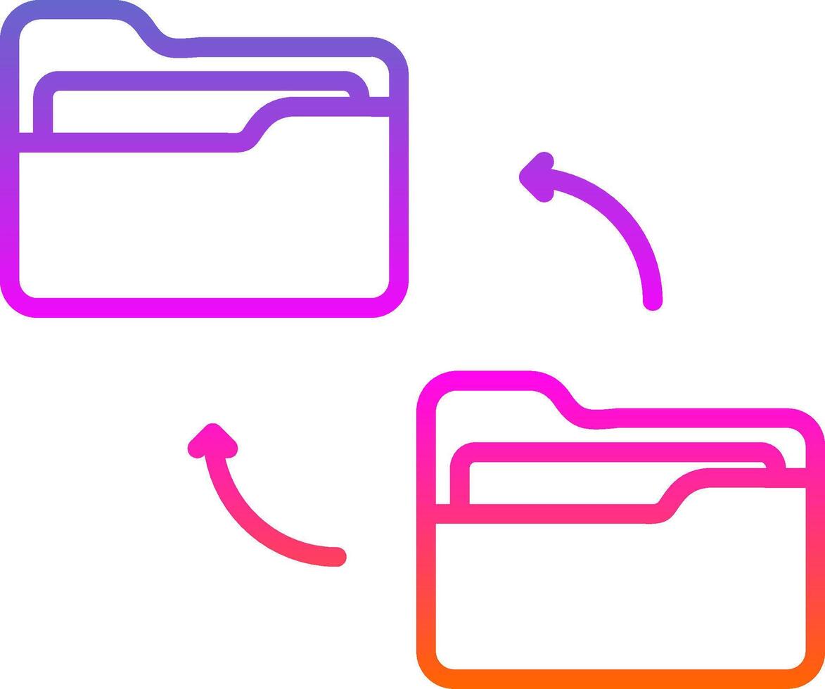 Folder Line Gradient Icon Design vector