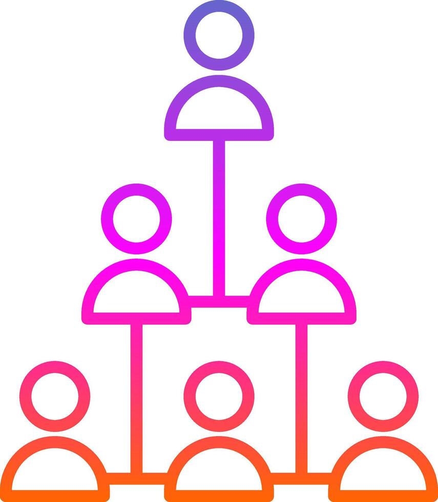 Hierarchical Structure Line Gradient Icon Design vector