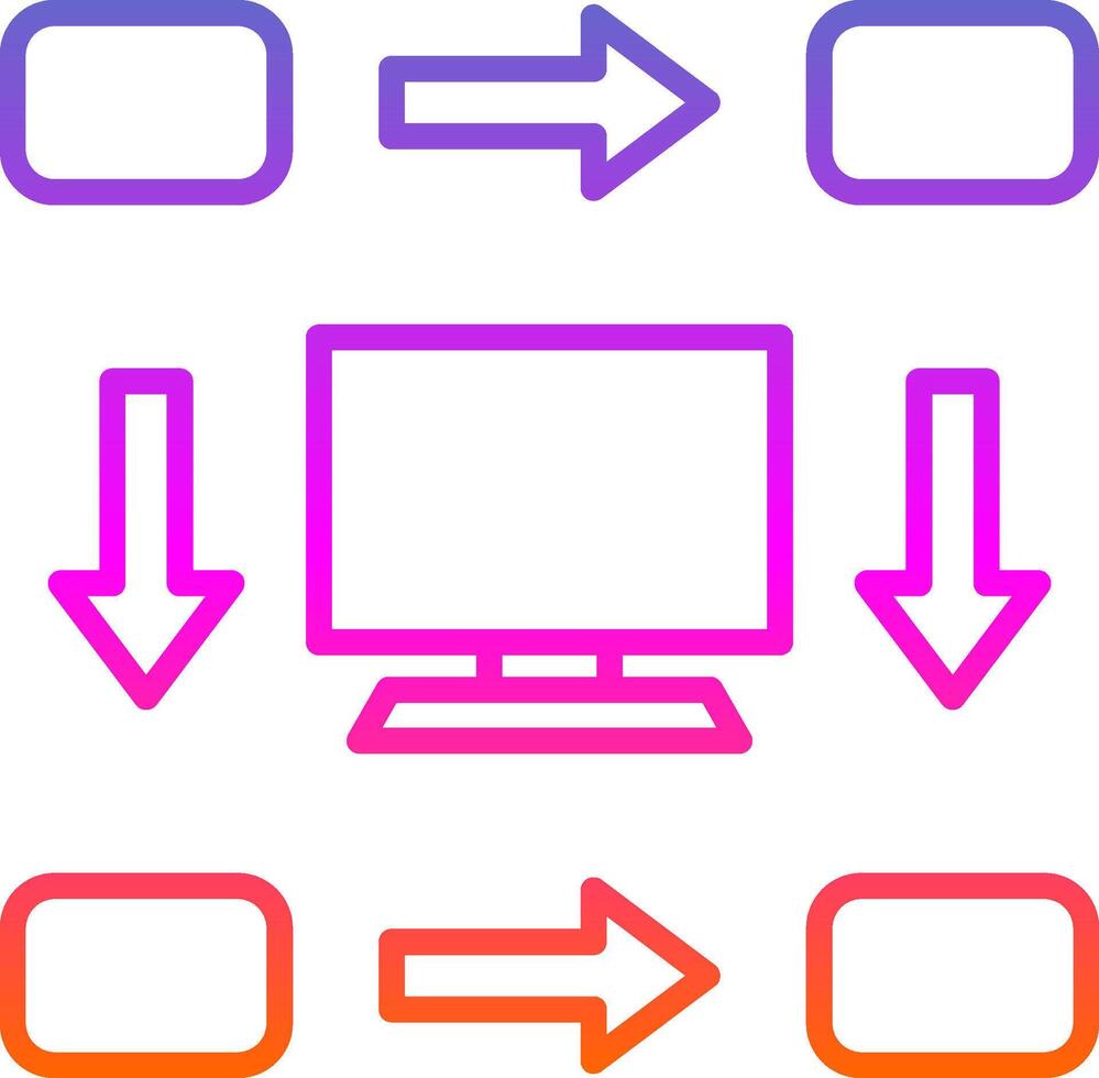 Workflow Line Gradient Icon Design vector