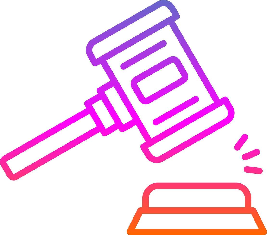 Auction Line Gradient Icon Design vector