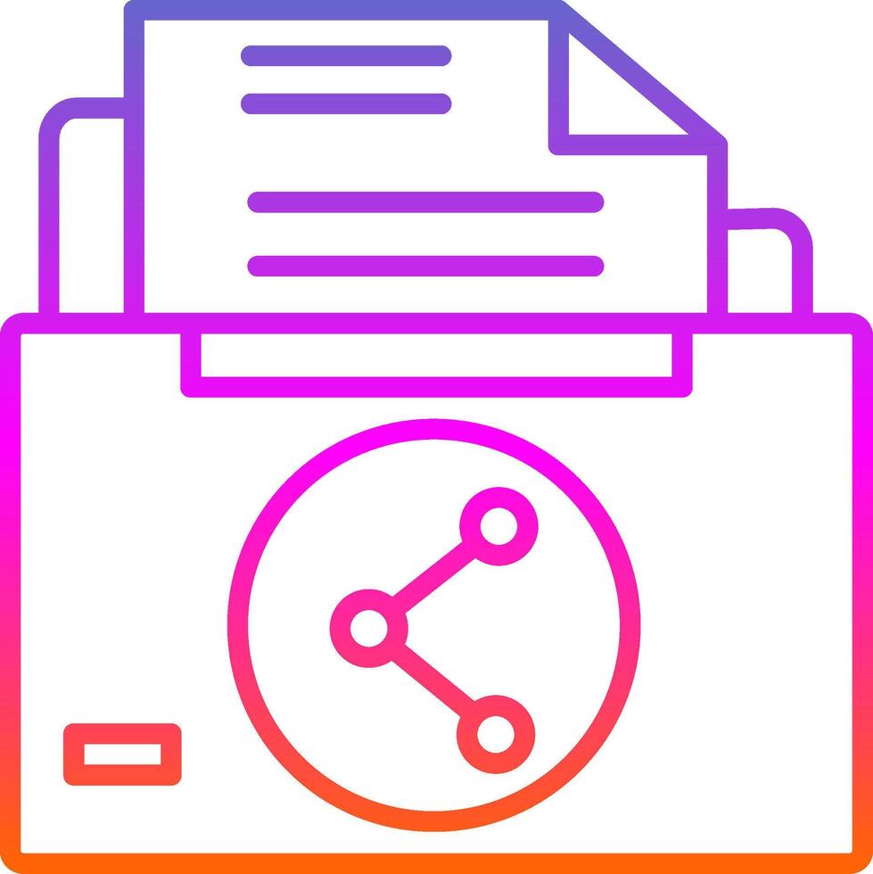Sharing File Line Gradient Icon Design vector