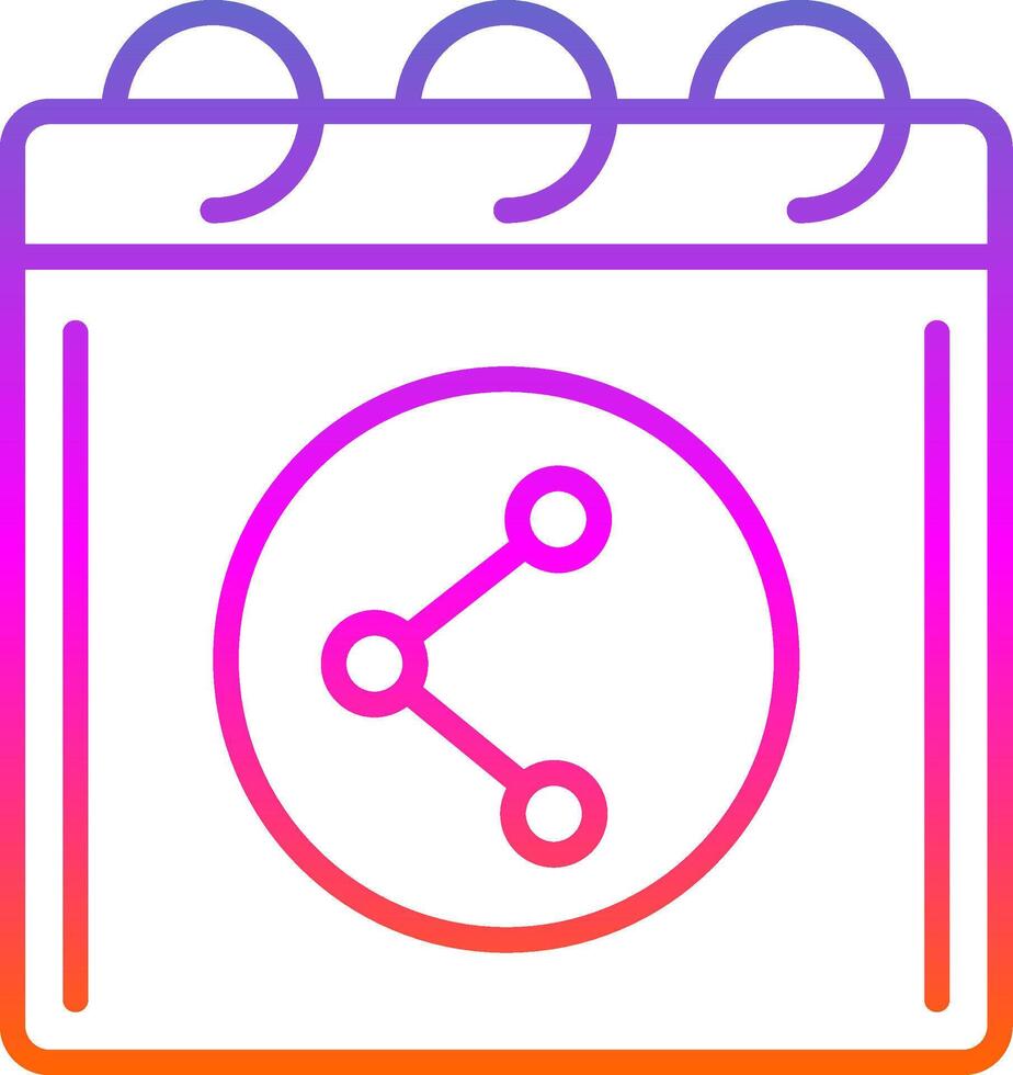 Shared Calender Line Gradient Icon Design vector