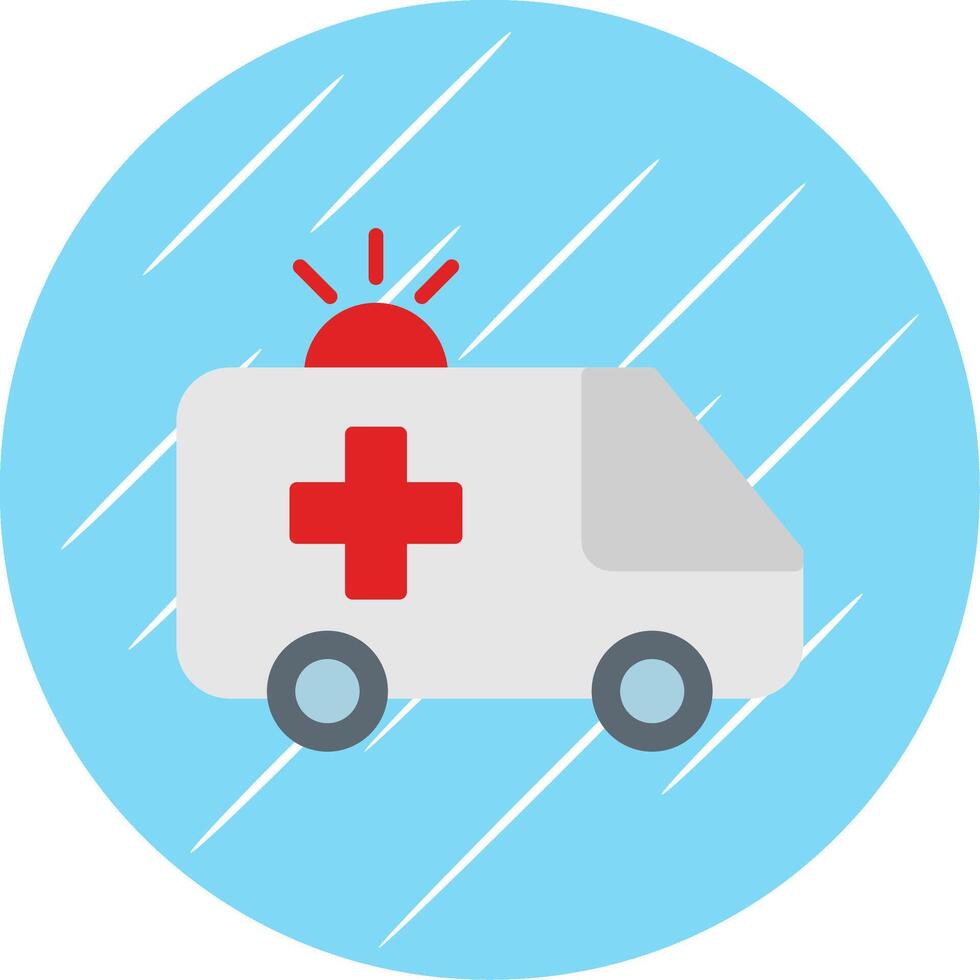 Ambulance Flat Circle Icon Design vector